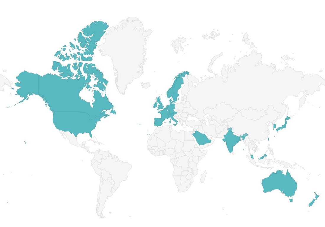 Map illustrating Data Jukebox's global client reach